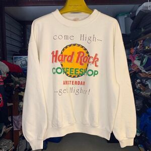 Vintage 80s Hard Rock Coffeeshop Amsterdam Get Higher Sweatshirt Size Medium